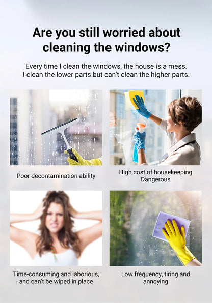 DIVEDEER Intelligent Window Cleaner – Automatic Water Spray, Anti-Fall Magnetic Glass Cleaner
