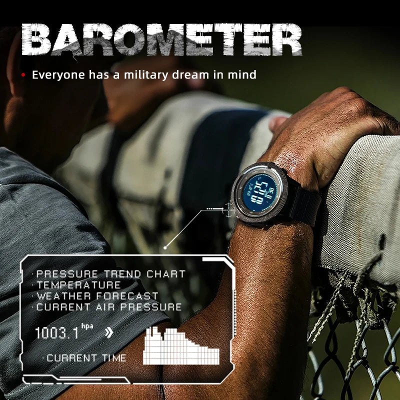 NORTH EDGE Military Smart Watch – Altimeter, Barometer, Thermometer, Compass, 50m Waterproof