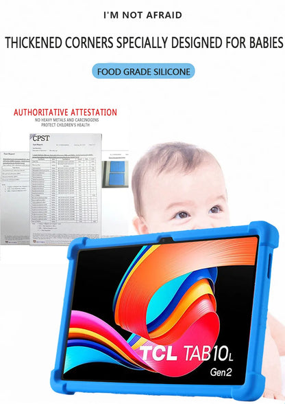 TCL Tab 10L Gen 4 Case | Shockproof Silicone Cover | 10.1" | Kids Friendly | 9 Colors