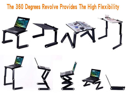Adjustable Laptop Desk Stand with Cooling Fan – Ergonomic Lapdesk for Bed & Sofa