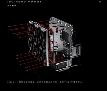 Granzon G20 Open Frame Chassis Distro Plate – Water Cooling Computer Case