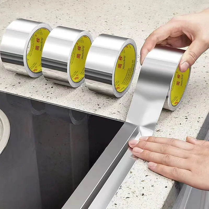High-Temp Aluminum Foil Tape – Heat Insulation & Pipe Repair (3–5 Rolls)