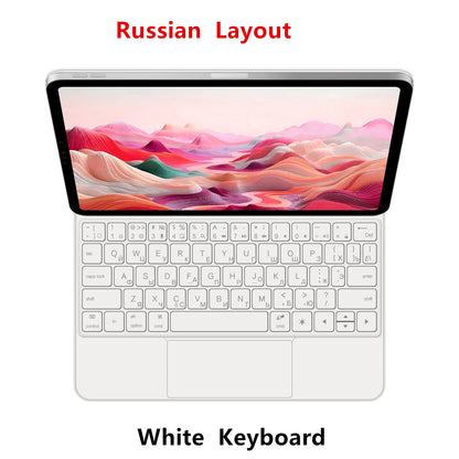 Magic Keyboard for iPad 11th Gen (A16) 2025 | Smart Case | Multi-Language | Black & White | 7 Languages