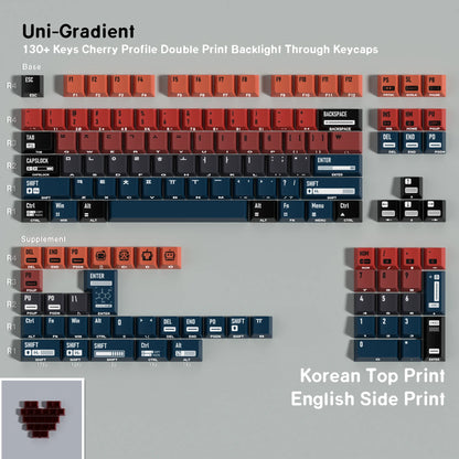 Jaycomia JCM Cosmic Gradient Keycaps – PBT+PC, Dye-Sub, Cherry Profile, 8 Languages