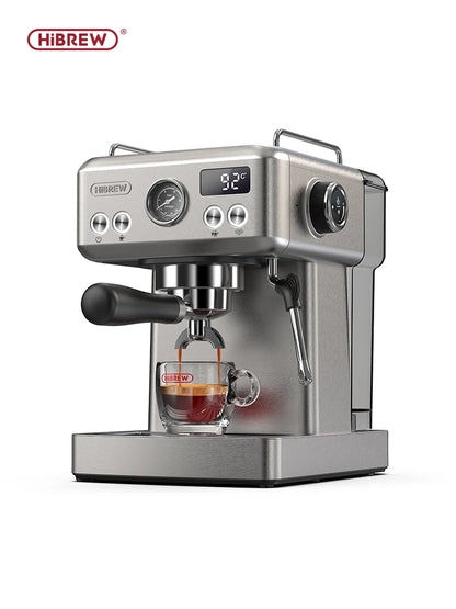 HiBREW H10A 20Bar Semi-Automatic Espresso Machine – 58mm Portafilter, Metal Case