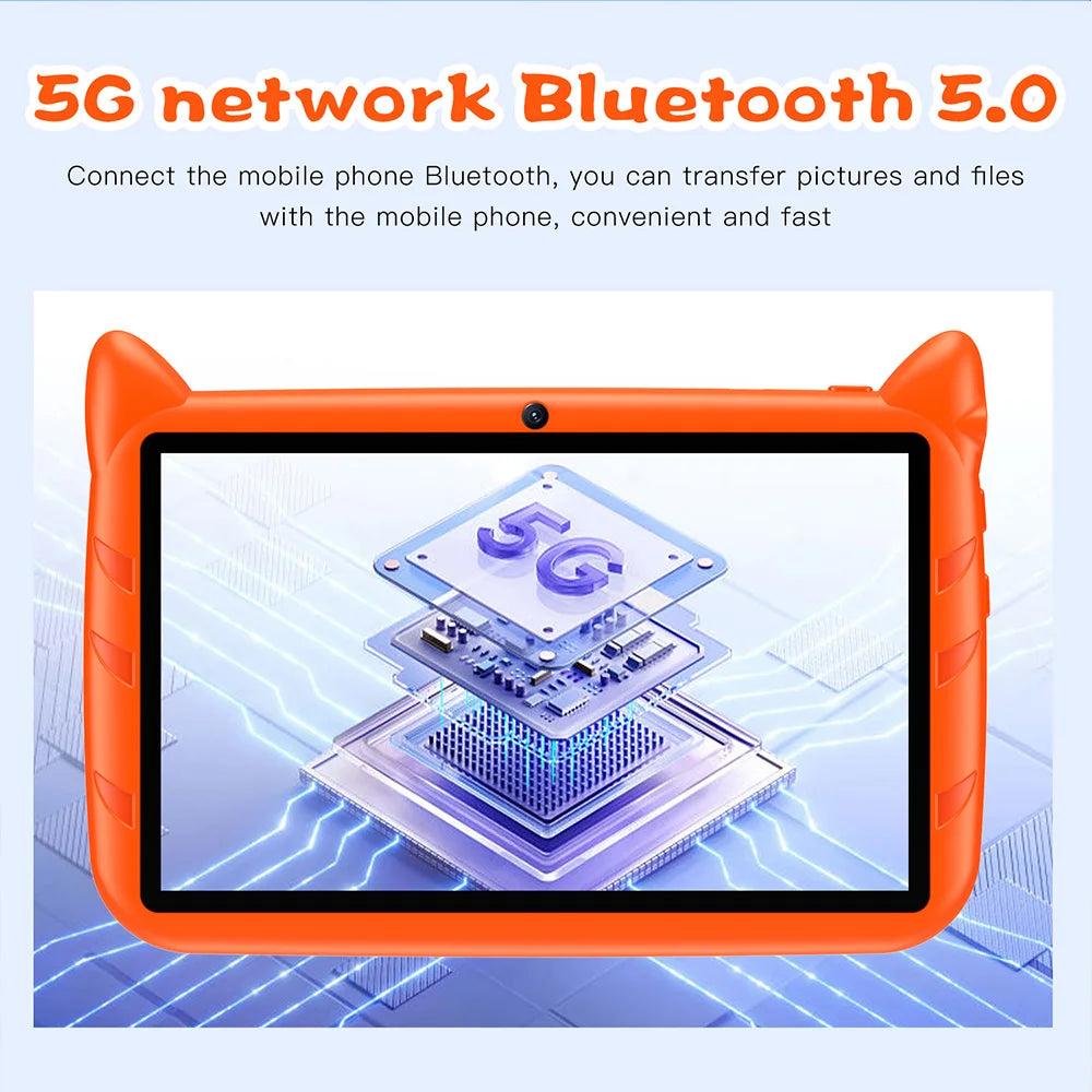 BDF 7" Kids Tablet | Android 13 | 4GB+64GB | 5G WiFi | 4000mAh | Dual Camera | CE FCC RoHS
