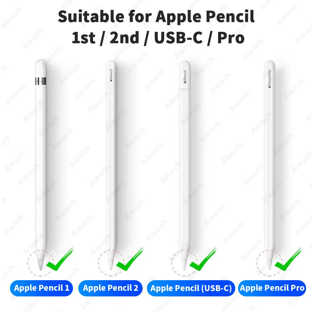 AIEACH Apple Pencil Replacement Tips – 2B/HB/2.0/3.0, Soft & Hard Nibs for Apple Pencil 1st, 2nd & 3rd Gen, USB-C Pro