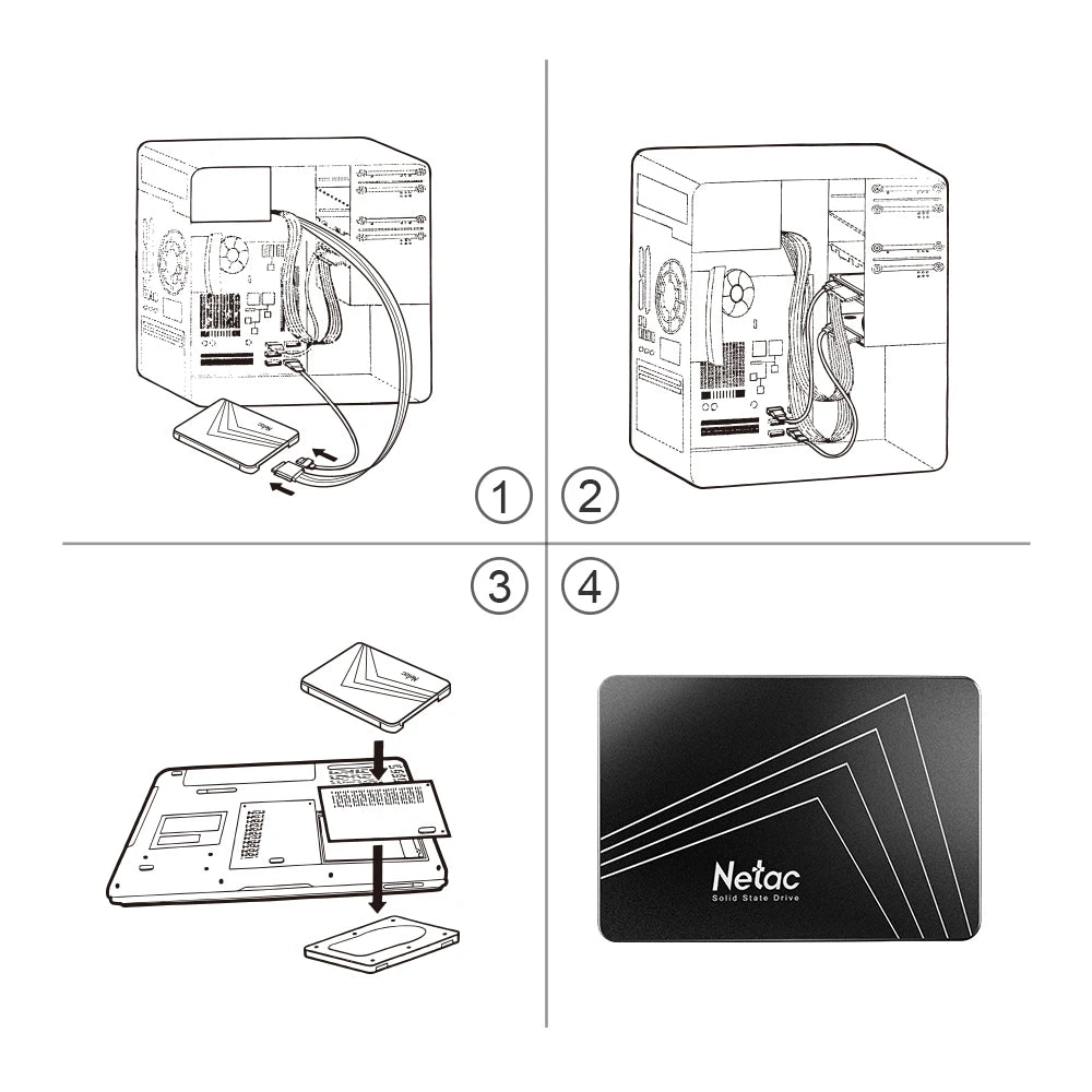 Netac 2.5" SATA3 SSD | 128GB to 4TB | Internal Solid State Drive | Laptop & Desktop Upgrade