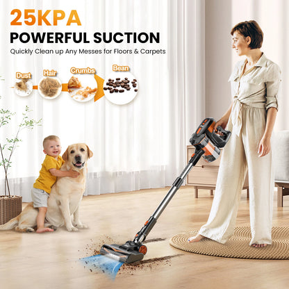 INSE V770 Cordless Stick Vacuum Cleaner – 25kPa, 235W, 6-in-1, 40min Battery