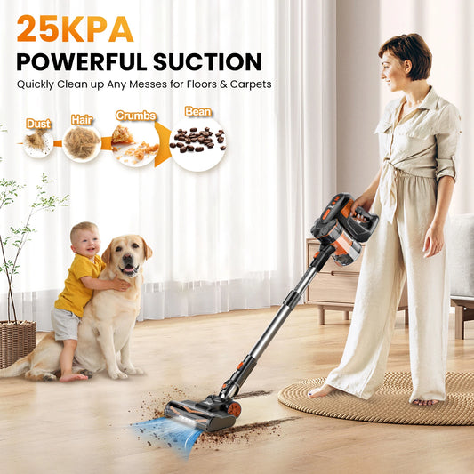 INSE V770 Cordless Stick Vacuum Cleaner – 25kPa, 235W, 6-in-1, 40min Battery