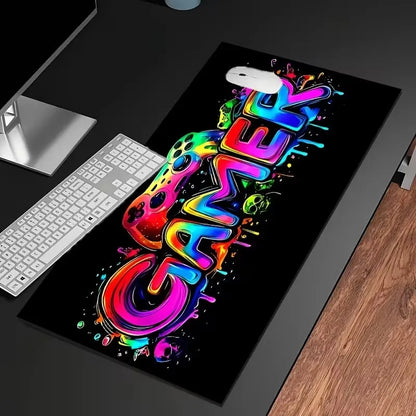XXL Neon Glow-in-the-Dark Gaming Mouse Pad – Non-Slip Rubber Desk Mat