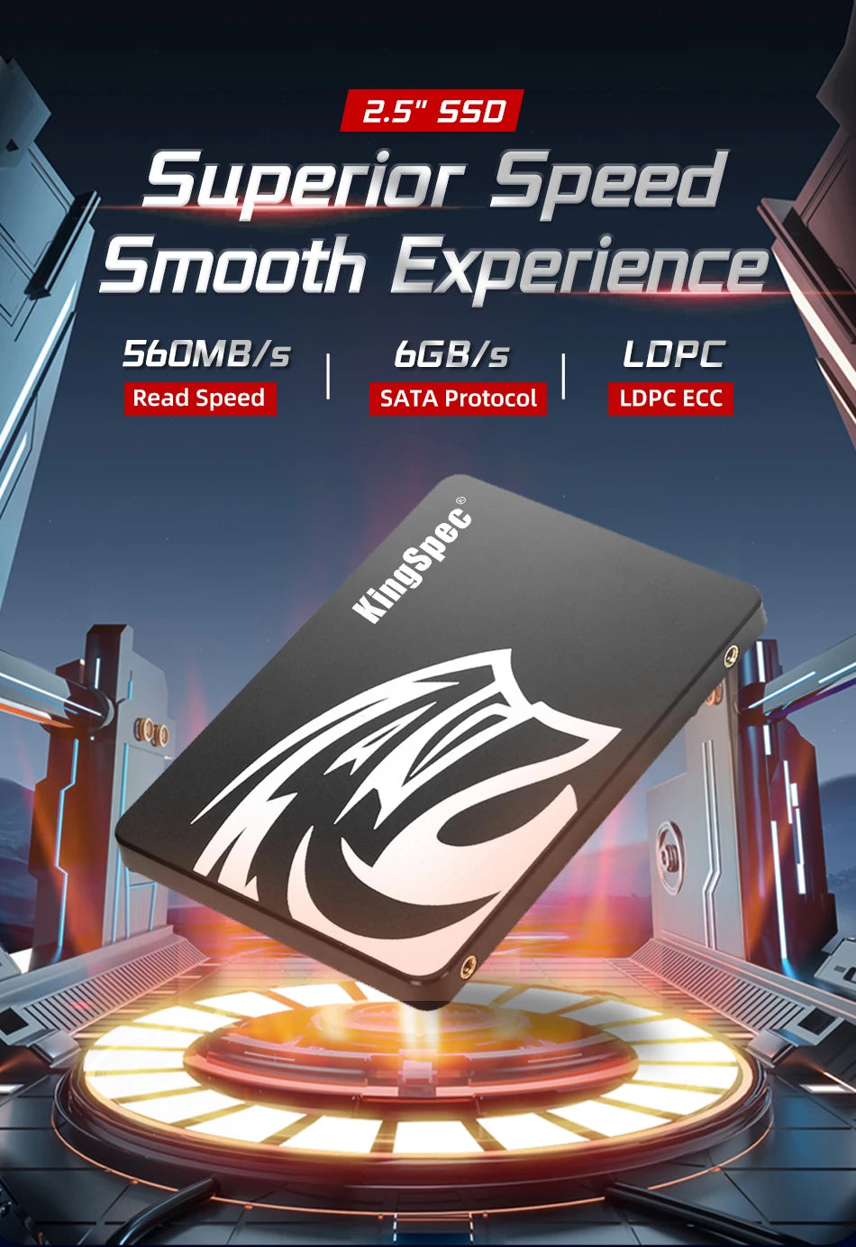 KingSpec SATA SSD 2.5" | 120GB–2TB | SATA III | 550MB/s | Internal SSD for Laptop & Desktop