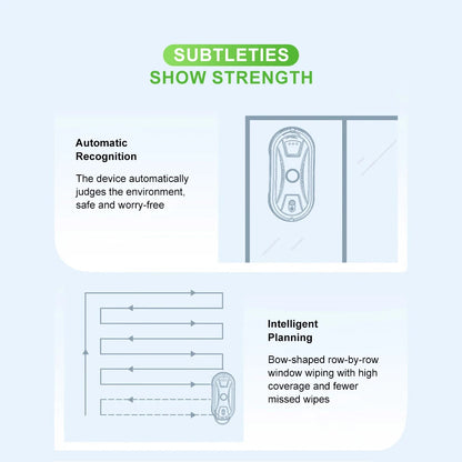 PuRuiKai AI Window Cleaning Robot – Smart Automatic, Streak-Free, Self-Cleaning, Ultra Quiet