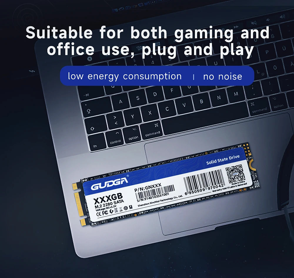 GUDGA M.2 SATA SSD – 128GB to 1TB Internal Drive (2242 & 2280)