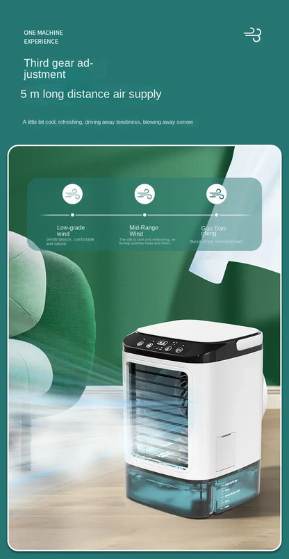Portable Desktop Air Cooler Fan — Dual Spray, Ultrasonic Atomization, 3-Speed, Night Light