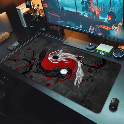 Koi Fish Taichi XXL Gaming Deskmat 90x40 – Natural Rubber, Anti-Slip, Smooth Surface
