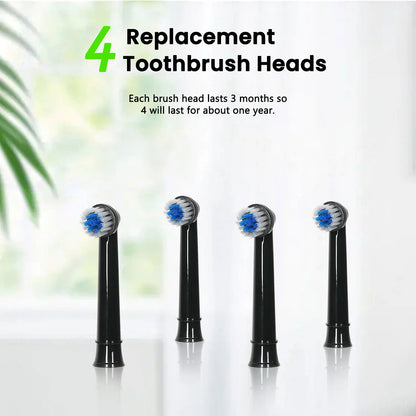 Fairywill T2233 Electric Toothbrush – Sonic Rotation, 4 Heads, 3 Modes, Rechargeable