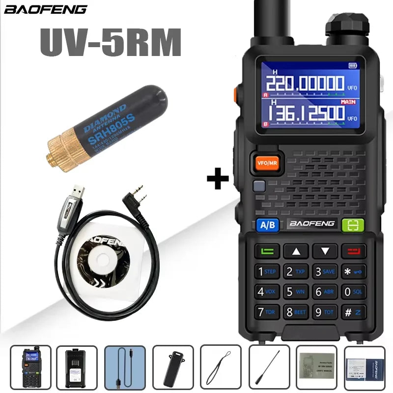 Baofeng UV-5RM four-band walkie talkie with 999 channels and 3800mAh battery, R.E.D. Shopping electronics two-way radio.