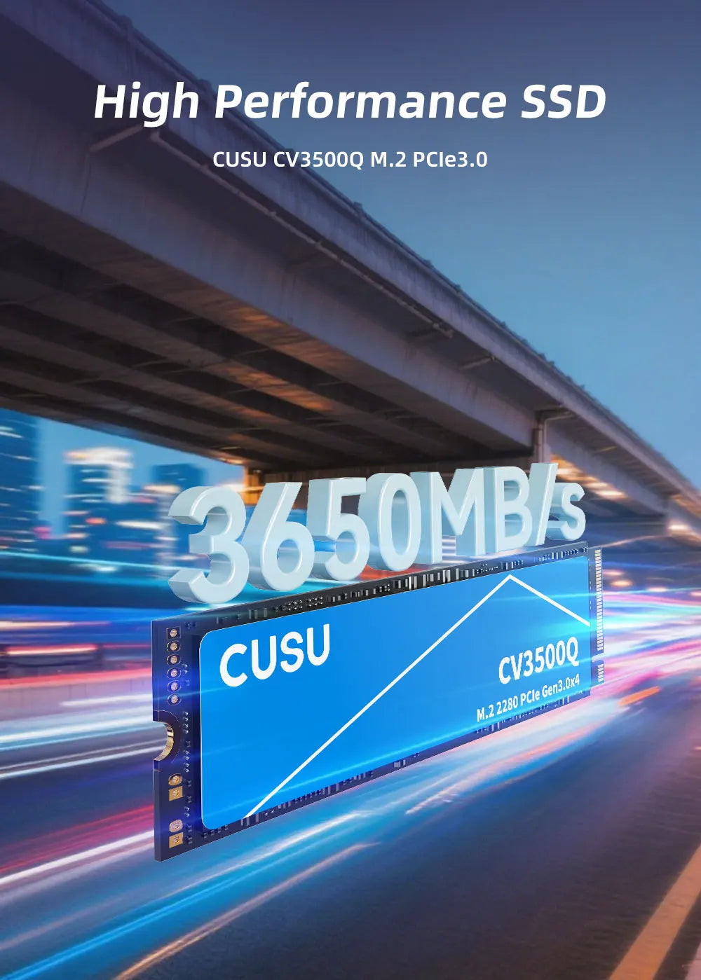 CUSU M.2 NVMe SSD | 256GB to 2TB | PCIe 3.0 | M.2 2280 | Laptop & PC Internal Solid State Drive