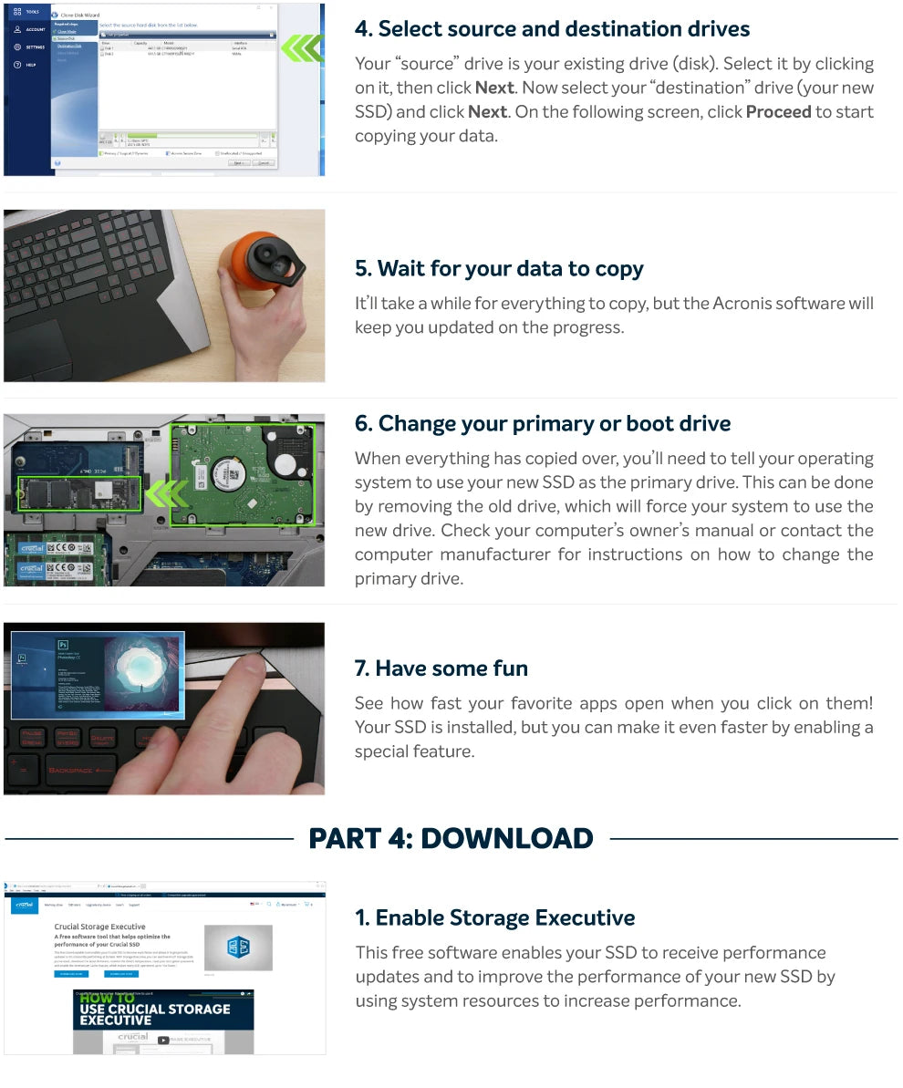 Crucial NVMe SSD M.2 2280 | P3 Plus / P310 / T500 / P510 | PCIe Gen4 | 500GB–2TB