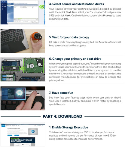 Crucial NVMe SSD M.2 2280 | P3 Plus / P310 / T500 / P510 | PCIe Gen4 | 500GB–2TB