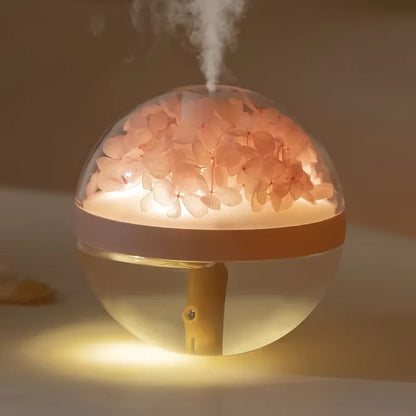 USB Rechargeable Air Humidifier 270ml — 800mAh Battery, Colour LED Light, Mist Maker, Flower Design
