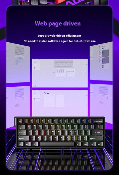 Aula Win68 HE magnetic switch mini gaming keyboard with RGB backlit keys, wired connection, compact design for PC gamers.