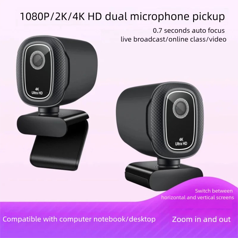 4K Webcam with Microphone & Autofocus – 1080P/2K USB Web Camera for PC, Live Streaming & Online Meetings
