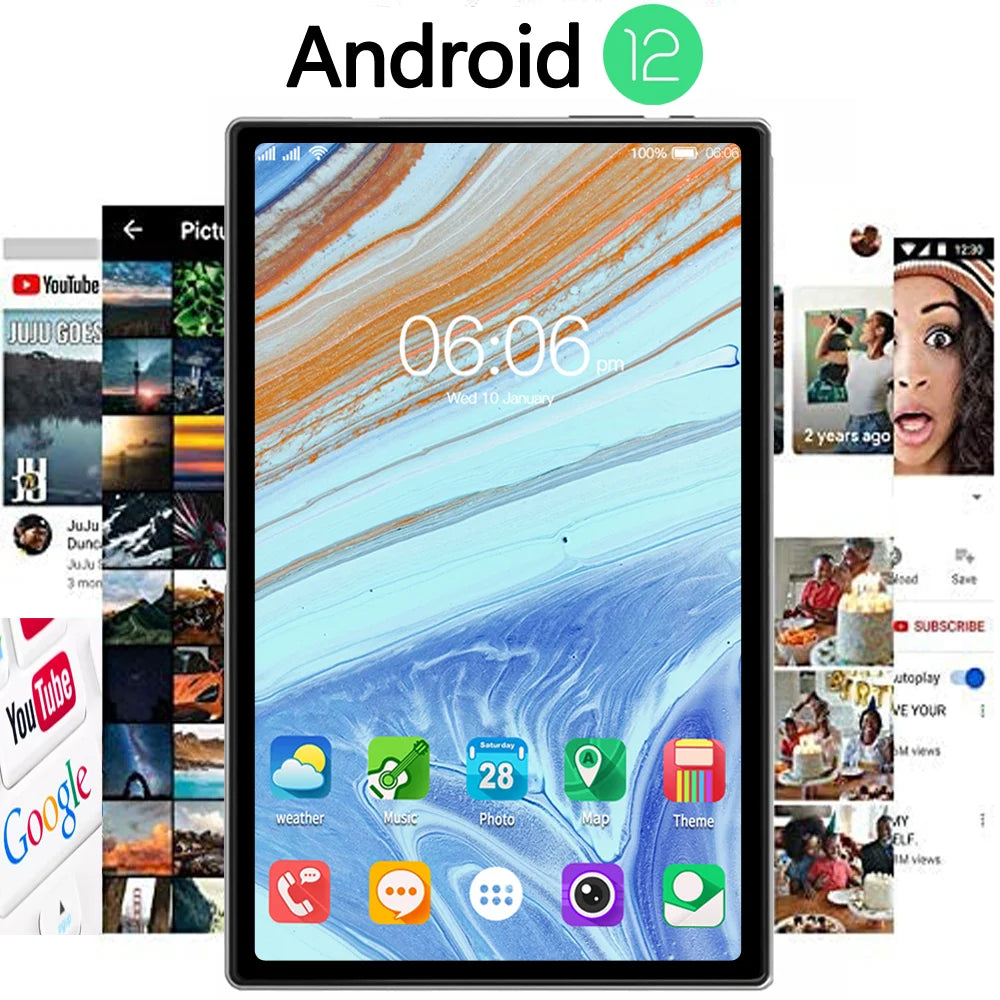 5G WiFi Calling Tablet 10.1" – Dual SIM, 8GB+256GB, Octa Core, 6000mAh, Android 12