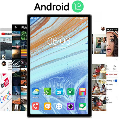 5G WiFi Calling Tablet 10.1" – Dual SIM, 8GB+256GB, Octa Core, 6000mAh, Android 12