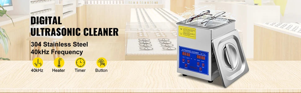 SucceBuy 1.3L Ultrasonic Cleaner with Digital Timer – Jewelry, Glasses & Home Appliances