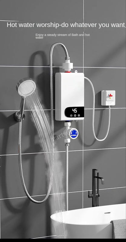 Portable 220V 4500W electric water heater by R.E.D. Shopping, suitable for bathroom shower and home kitchen hot water heating