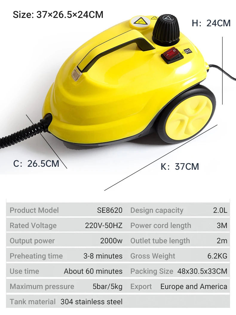 DIVEDEER Handheld Steam Cleaner 220V EU – High Temperature Sterilization