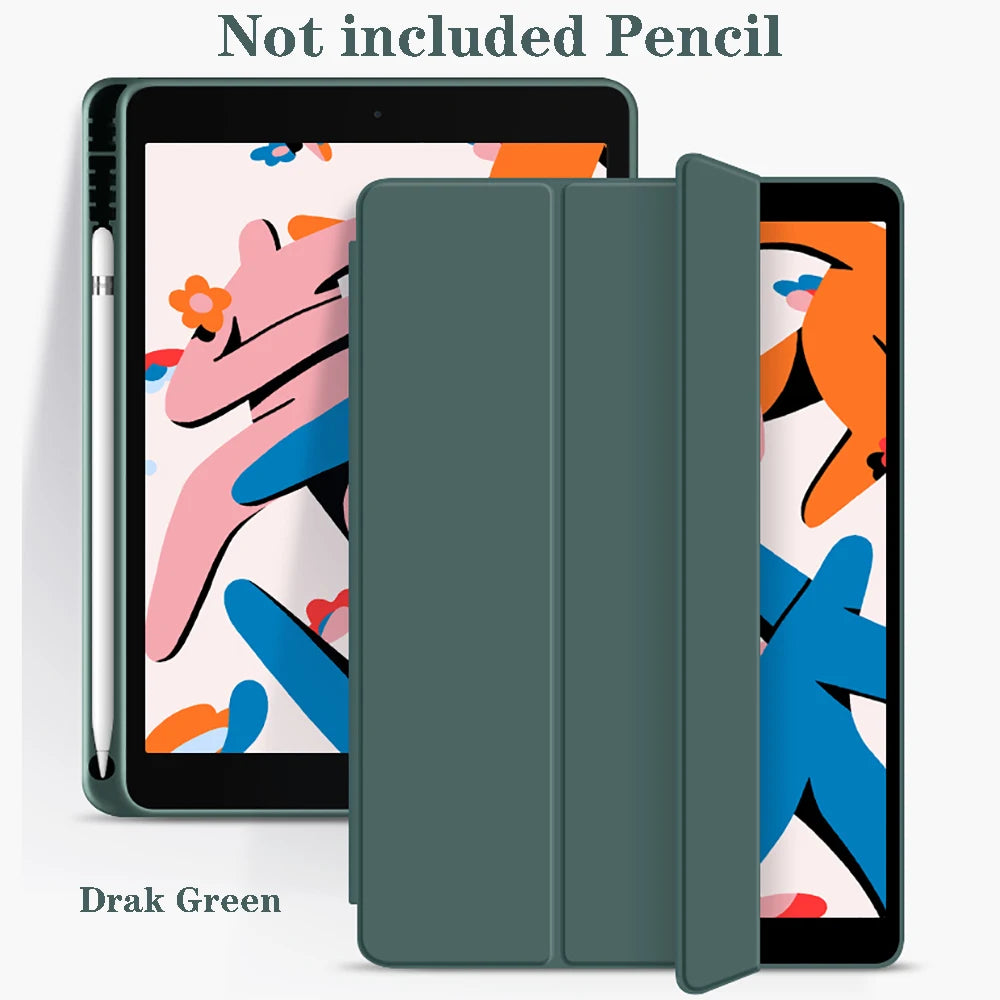 iPad Case with Pencil Holder – iPad 11th/10th/9th Gen, Air 4/5, Pro 11/12.9/13, Mini 5/6/7