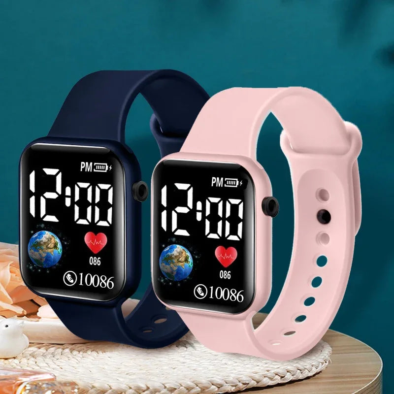 YIKAZE Kids LED Digital Watch – Silicone Strap, Cartoon Sport Wristwatch for Boys & Girls