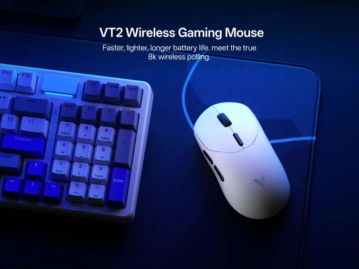 Rapoo Wireless Gaming Mouse – 8KHz Polling, 26000 DPI, 8 Buttons, Rechargeable, for Small/Medium Hands