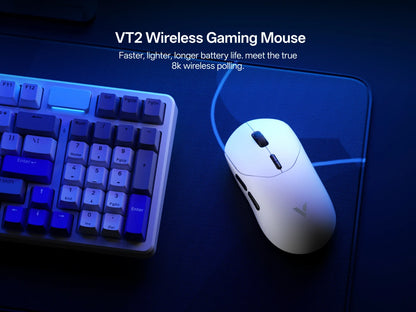 Rapoo Wireless Gaming Mouse – 8KHz Polling, 26000 DPI, 8 Buttons, Rechargeable, for Small/Medium Hands