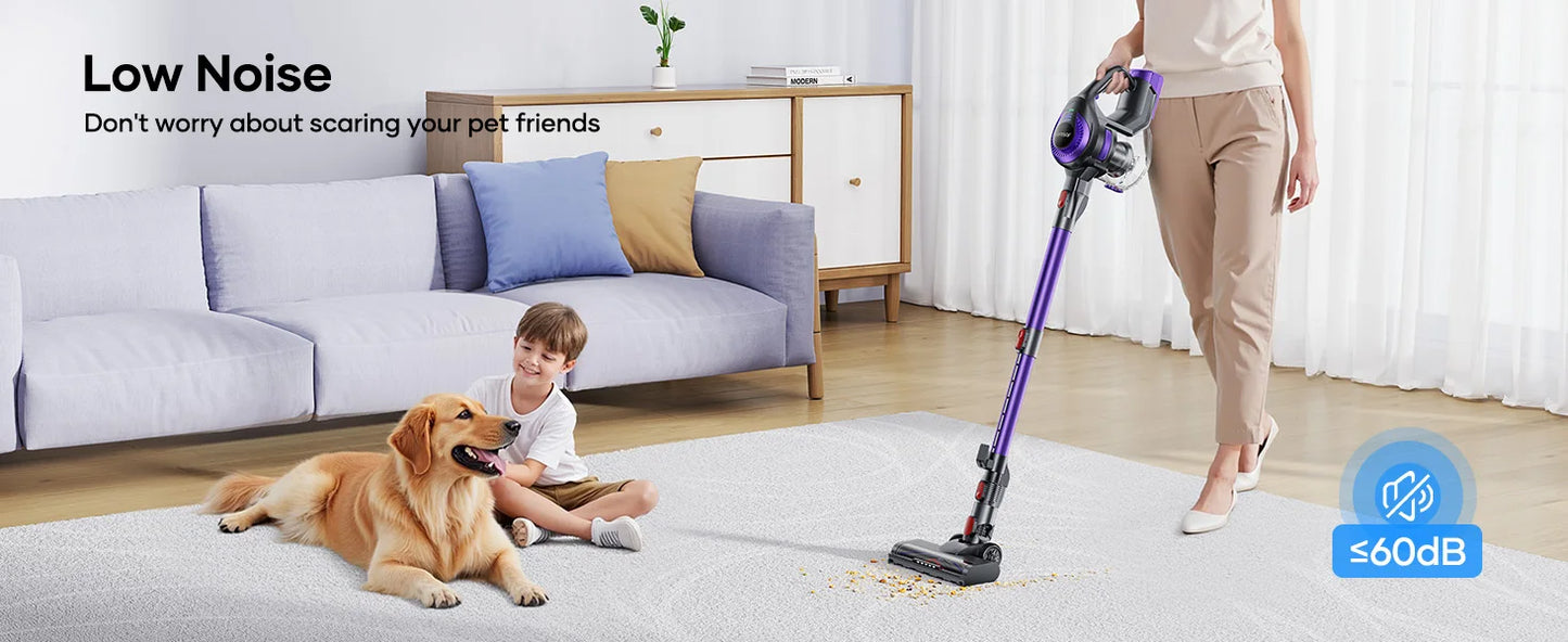 Laresar V10 Lite Cordless Vacuum Cleaner 38000Pa – 45 Min Runtime, EU Plug, for Carpets & Pet Hair
