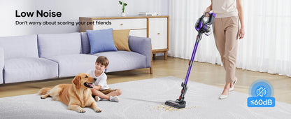 Laresar V10 Lite Cordless Vacuum Cleaner 38000Pa – 45 Min Runtime, EU Plug, for Carpets & Pet Hair