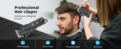 HIENA PRO Cordless Hair Clipper Set | Professional Barber Kit, Electric Foil Shaver & Beard Trimmer Combo