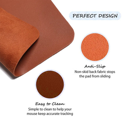 Creative Anti-Slip Leather Mouse Pad – Smooth Fabric, Desk Mat for Laptop, PC & MacBook