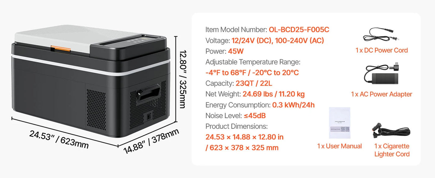 SucceBuy Portable Car Refrigerator 20L–55L | Compressor Cooler & Freezer | 12V/24V DC | Camping