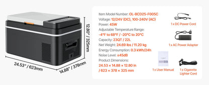 SucceBuy Portable Car Refrigerator 20L–55L | Compressor Cooler & Freezer | 12V/24V DC | Camping