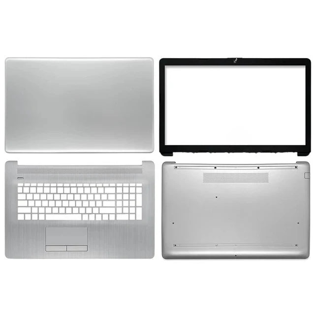 HP 17-BY/17-CA Laptop Replacement Parts — LCD Cover, Palmrest, Bottom Case (Silver/Black)