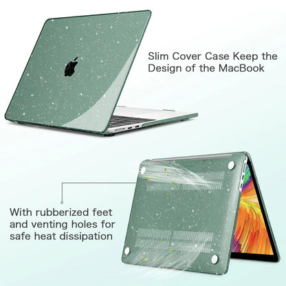 EGYAL MacBook Hard Case – Air 13/15, Pro 13/14/16, M1–M5, Crystal, Matte & Glitter Covers