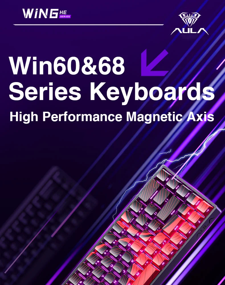 AULA WIN60 / WIN68 HE Magnetic Switch Gaming Keyboard – Rapid Trigger, RGB, Hotswap