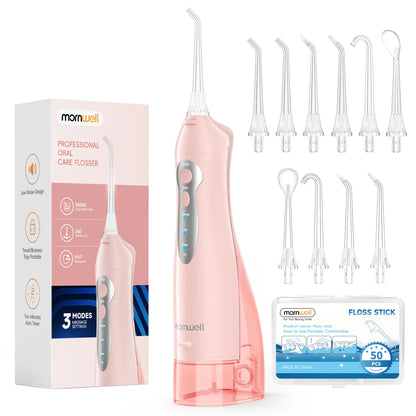 Mornwell D52 Cordless Water Flosser – 4 Jets, 3 Modes, IPX7 Waterproof