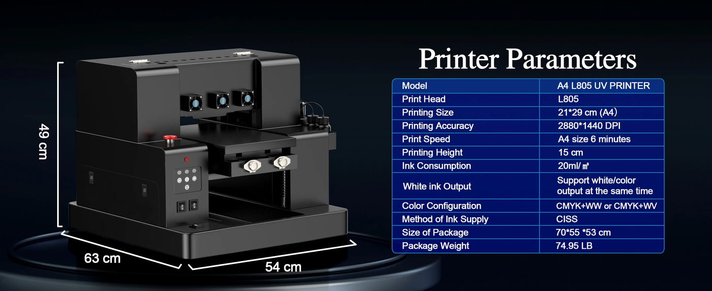 A4 UV Flatbed Printer for Epson L805 – Phone Cases, Bottles, Acrylic, PVC, UV DTF Stickers