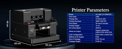 A4 UV Flatbed Printer for Epson L805 – Phone Cases, Bottles, Acrylic, PVC, UV DTF Stickers