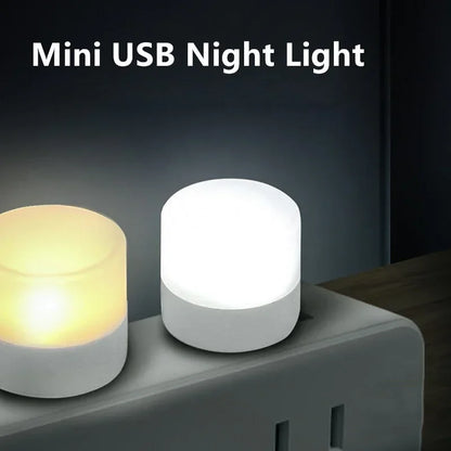 Mini USB Night Light | Warm White Eye Protection LED Book Reading Lamp for PC, Power Bank & Charging (1-20pcs)